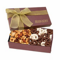 The Executive Mixed Nuts & Chocolate Covered Pretzels Box - Burgundy Red